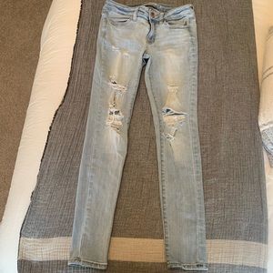 American Eagle high rise distressed jeans